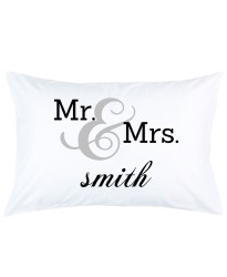 Personalised MR & MRS Custom Name printed pillowcase covers